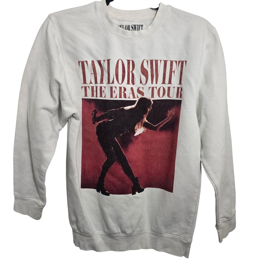 Taylor Swift The Eras Tour Beige Crewneck Sweatshirt International Dates Size S
